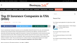 Top 10 Insurance Companies in USA (2025) - Business Talk Magazine - popular insurance companies in usa