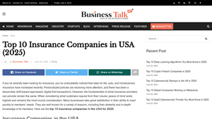 Top 10 Insurance Companies in USA (2025) - Business Talk Magazine - biggest insurance companies in usa