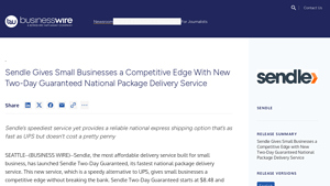 Sendle Gives Small Businesses a Competitive Edge With New Two-Day ... - sendle usa inc