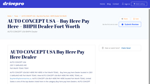 AUTO CONCEPT USA - Buy Here Pay Here - BHPH Dealer Fort Worth - Buy ... - auto concept usa