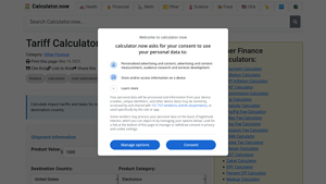 Tariff Calculator | Calculator.now - customs duty calculator usa