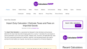Import Duty Calculator | Estimate Taxes and Fees on Imported Goods - customs duty calculator usa