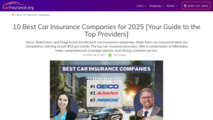 10 Best Car Insurance Companies for 2025 [Your Guide to the Top ... - top 10 car insurance companies in usa