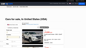 Cars for sale, In United States (USA) - Carros.com - buy vehicles in usa