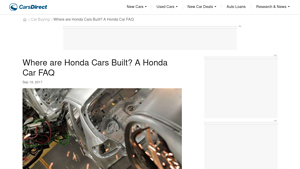 Where are Honda Cars Built? A Honda Car FAQ - CarsDirect - are hondas made in the usa