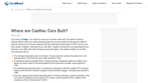 Where are Cadillac Cars Built? - CarsDirect - is cadillac made in the usa