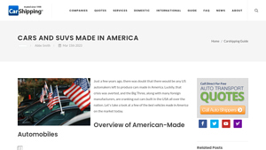 Cars and SUVs Made and Manufactured In America - CarShipping - suv made in usa
