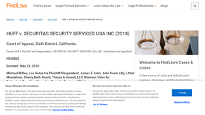 HUFF v. SECURITAS SECURITY SERVICES USA INC (2018) | FindLaw - securitas security services usa inc