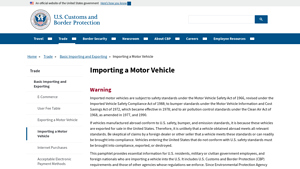 Importing a Motor Vehicle - U.S. Customs and Border Protection - canadian car import to usa