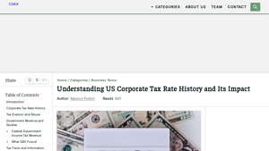 US Corporate Tax Rate History and Its Economic Impact - CGAA - company tax rate usa