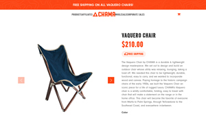 Luxury Outdoor Folding Camping Chair | Made with Wood & Canvas - usa made camp chair