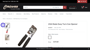 USA Made Easy Turn Can Opener - Chefware Essentials - can opener made in usa