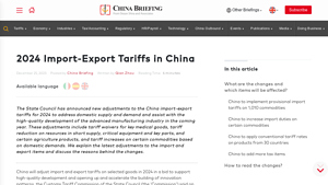 China Import Export Tariffs in 2024 - import tax from china to usa 2024