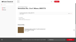 Invention No. 2 in C Minor, BWV773 recording by Ross Hughes - inventions of usa