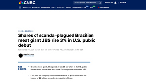JBS Brazilian meat company goes public in the U.S. - CNBC - jbs usa food company