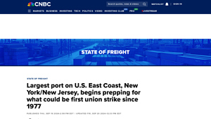 Largest port on East Coast begins preparations for a strike - CNBC - ports east coast usa