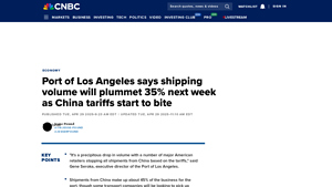 Port of Los Angeles sees shipping volume down 35% next week as ... - ports in california usa