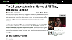 25 Longest American Movies of All Time - Collider - longest movie ever made usa
