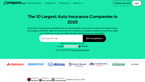 10 Largest Auto Insurance Companies (2024) - Compare.com - top 10 car insurance companies in usa
