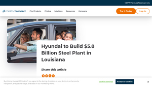 Hyundai to Build $5.8 Billion Steel Plant in Louisiana - steel mills in usa map