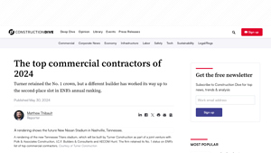 The top commercial contractors of 2024 - Construction Dive - major construction companies in usa