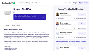 Kumho Tire USA - Company Profile & Staff Directory | ContactOut - kumho tire usa inc