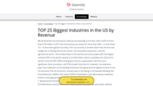 TOP 25 Biggest Industries in the US by Revenue - Datantify - usa industries