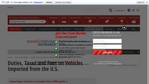 Duties, Taxes and Fees on Vehicles Imported from the U.S. - importing truck from canada to usa