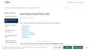 East Coast Cruise Ports (US) - CruiseWise - ports east coast usa