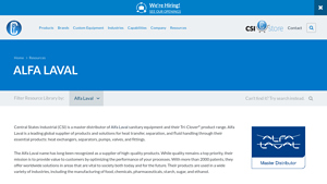 Alfa Laval Sanitary Process Equipment - Central States Industrial - alpha laval usa
