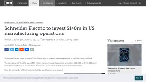 Schneider Electric to invest $140m in US manufacturing operations - schneider electric usa