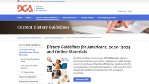 Dietary Guidelines for Americans, 2020-2025 and Online Materials ... - department of human services usa