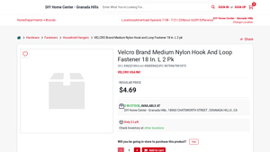 VELCRO Brand Medium Nylon Hook and Loop Fastener 18 in. L 2 pk - velcro usa incorporated