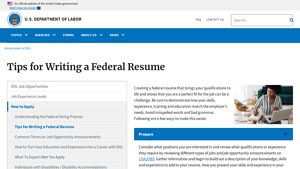 Tips for Writing a Federal Resume | U.S. Department of Labor - usa jobs resume builder