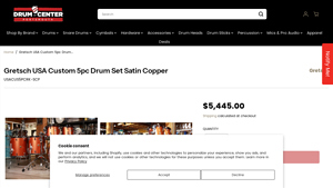 Gretsch USA Custom 5pc Drum Set Satin Copper - gretsch usa custom