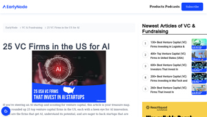 25 VC Firms in the US for AI - EarlyNode - venture capital companies in usa