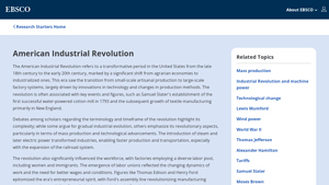 American Industrial Revolution | EBSCO Research Starters - industrial revolution in usa
