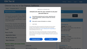 EIN 25-0527925 - Chevron Usa Inc, San Ramon, California - chevron usa inc