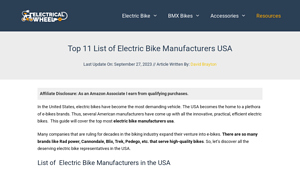 Top 11 List of Electric Bike Manufacturers USA - Electrical Wheel - electric bikes made in usa
