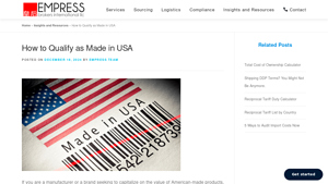 How to Qualify as Made in USA - Empress Brokers International LLC - made in usa qualifications