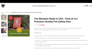 Fire Blankets Made in USA - Pack of 10 - eneedshop.com - fire blankets made in usa