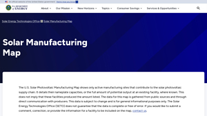 Solar Manufacturing Map - Department of Energy - solar panels made in usa