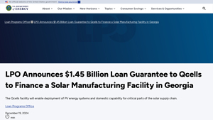 LPO Announces $1.45 Billion Loan Guarantee to Qcells to Finance a Solar ... - hanwha q cells usa inc.