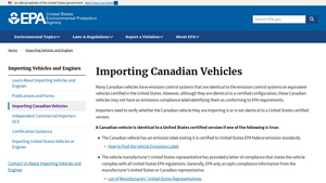 Importing Canadian Vehicles - US EPA - importing truck from canada to usa