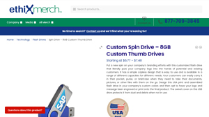 Spin Drive - 8GB Custom Thumb Drive, USA Made | EthixMerch - custom usb usa