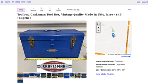 Toolbox, Craftsman Tool Box, Vintage Quality Made in USA, large - craftsman tools made in usa