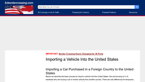 Importing a Vehicle from Canada | ezbordercrossing.com - canadian car import to usa