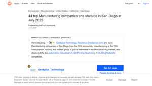 44 Top Manufacturing Companies in San Diego · July 2025 - F6S - manufacturing companies in california usa