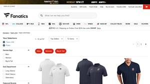 Team USA Polos, Golf Shirt, Team USA Polo Shirts | Fanatics - usa olympic golf apparel
