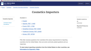 Cosmetics Importers | FDA - hand made soaps for importing to usa